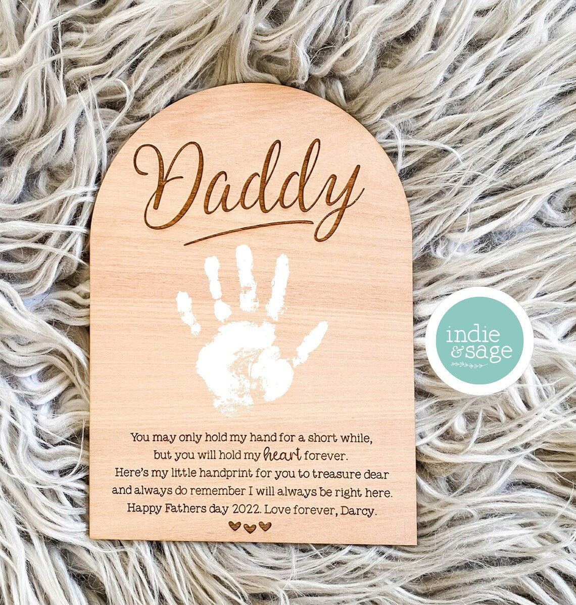 Personalised Handprint Plaque - You Will Only Hold My Hand For A Short While