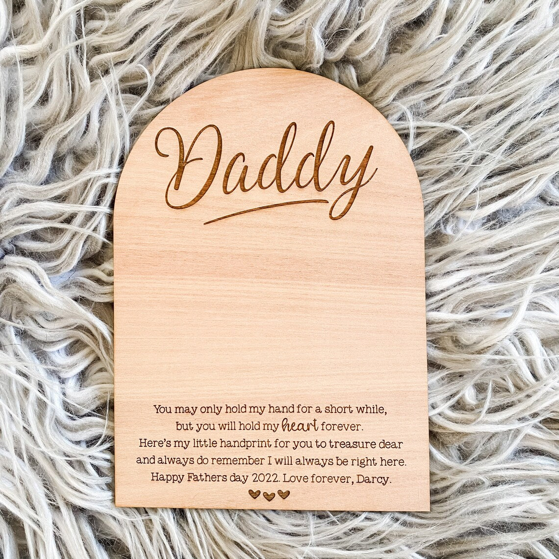 Personalised Handprint Plaque - You Will Only Hold My Hand For A Short While