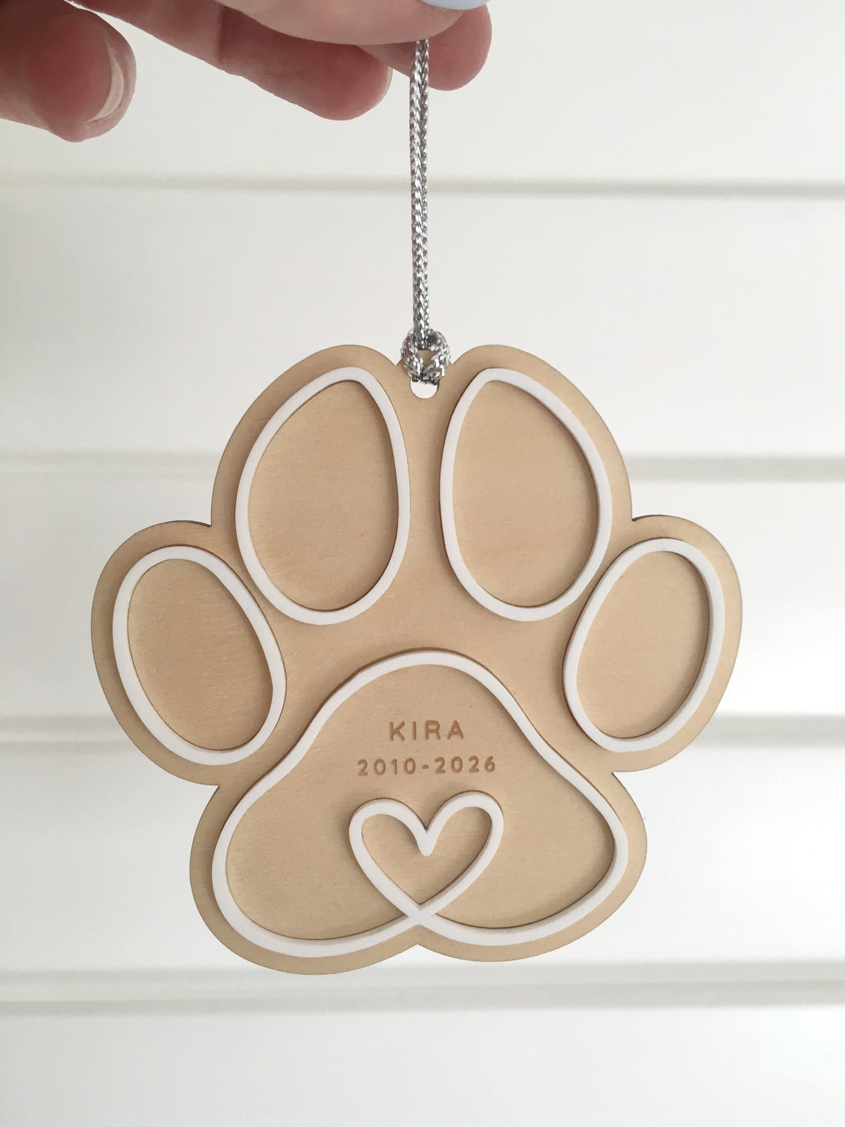 Personalised Paw Print Pet Memorial Ornament