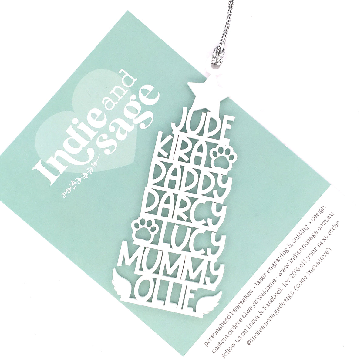 Christmas Tree Decoration - Family Tree Design