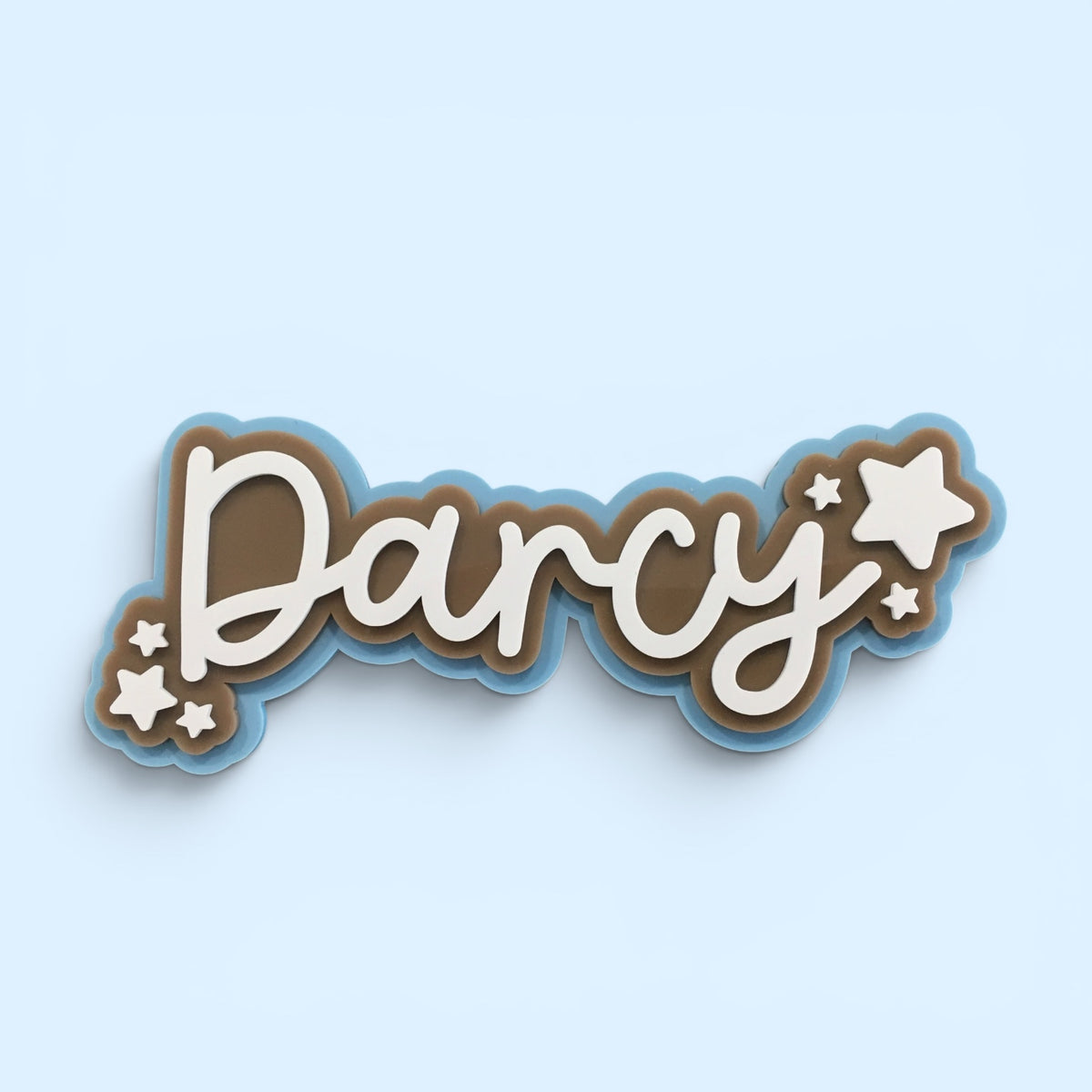 Personalised Acrylic Name Sign | 3D Triple Layer Kids Name Plaque | Boys Name Sign with Stars | 15cm 20cm 30cm 40cm