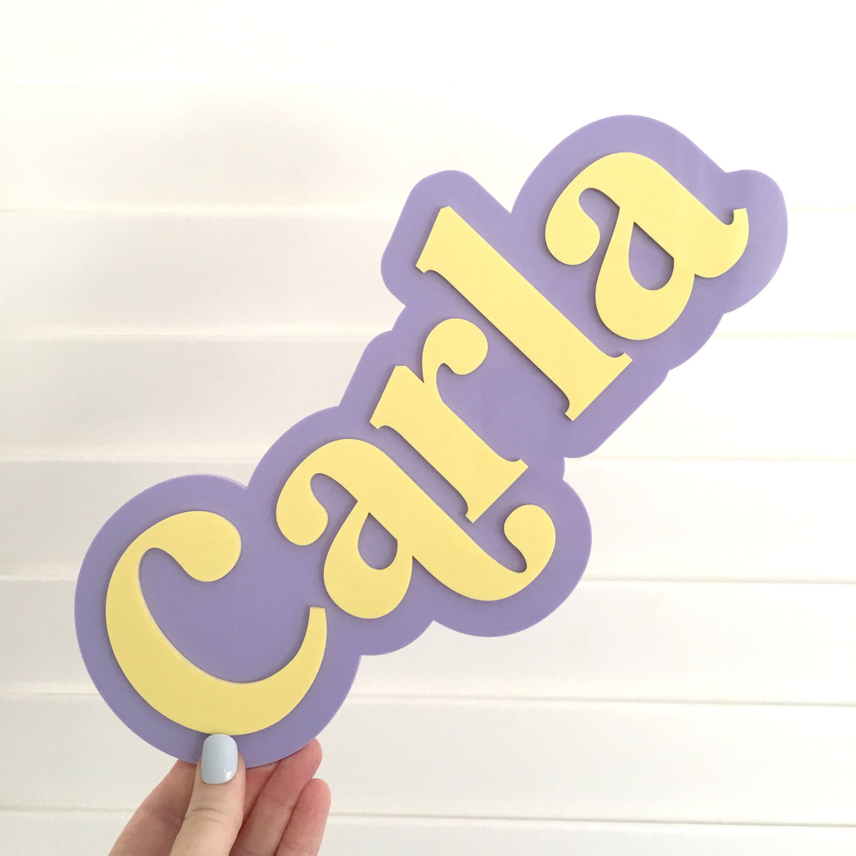 Custom Acrylic Name Sign, 3D layered affect. The perfect sign for your childs bedroom or playspace, personalised with your chosen colours.