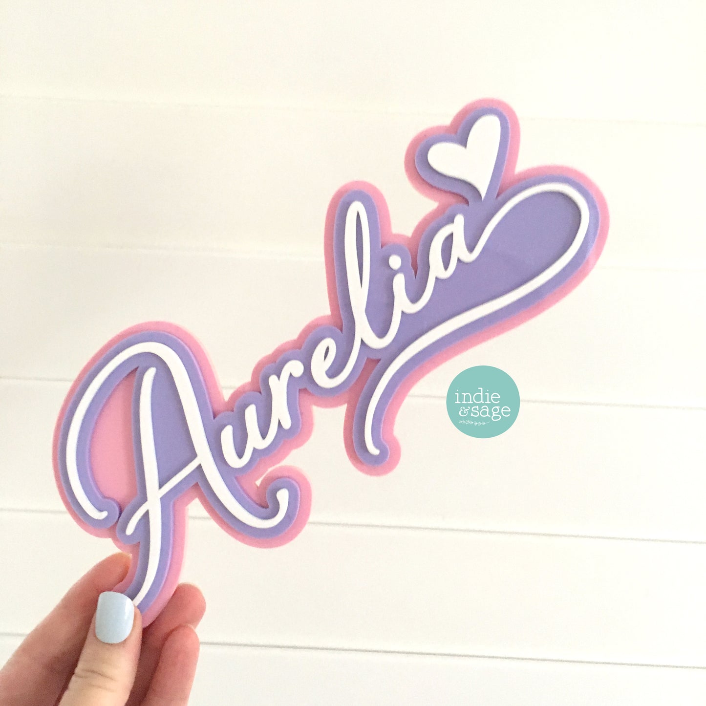 Personalised Acrylic Name Sign | 3D Triple Layer Nursery Name Plaque | Custom Kids Room Decor | 15cm 20cm 30cm 40cm