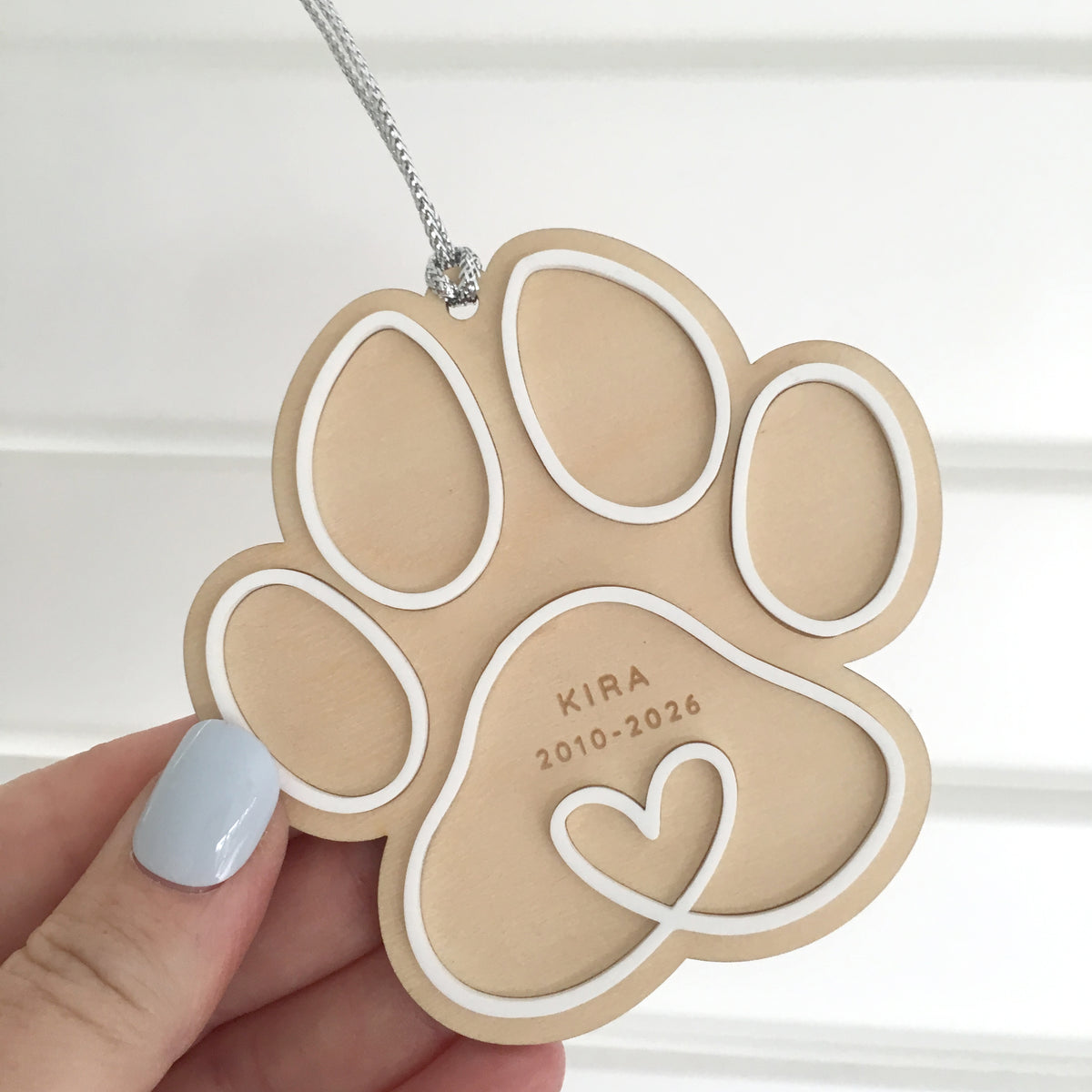 Personalised Paw Print Pet Memorial Ornament