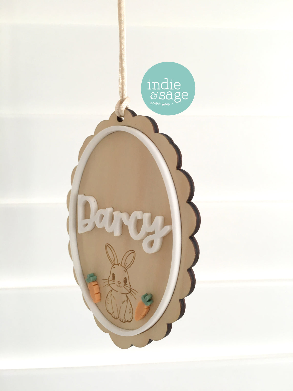 Personalised Easter Basket Name Tag – Bunny & Carrot Easter Basket Tag
