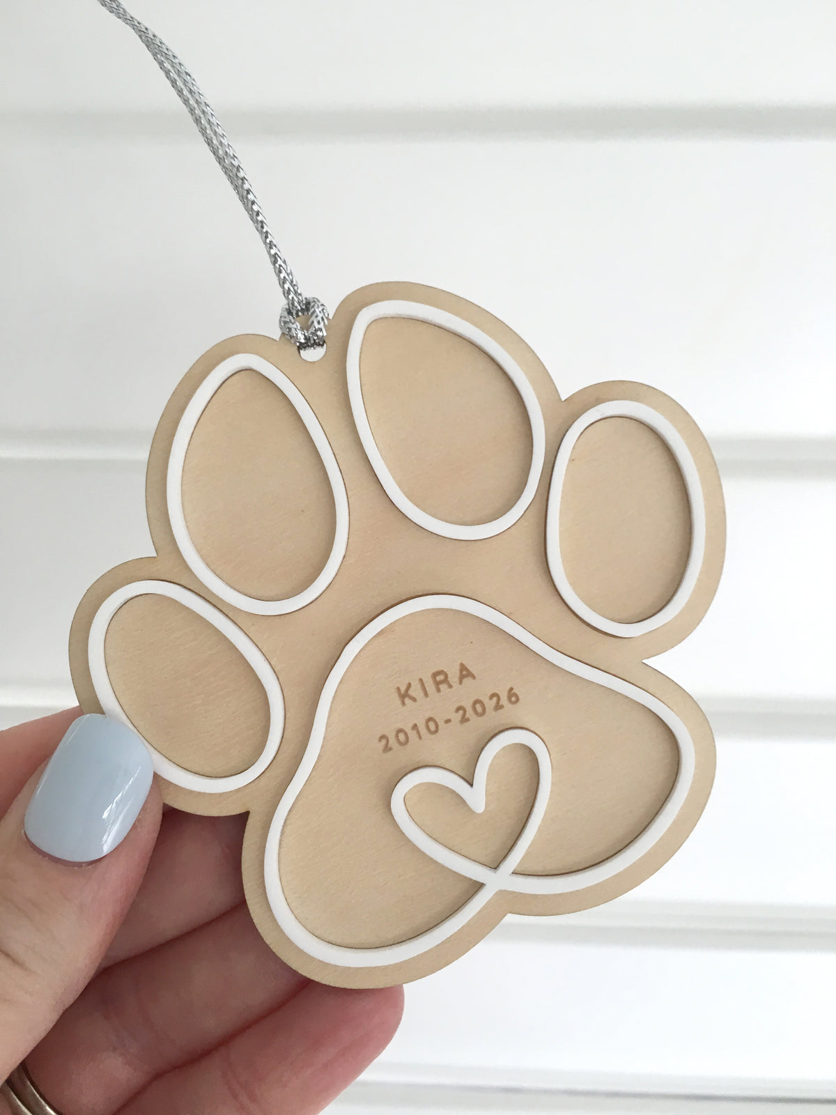 Personalised Paw Print Pet Memorial Ornament