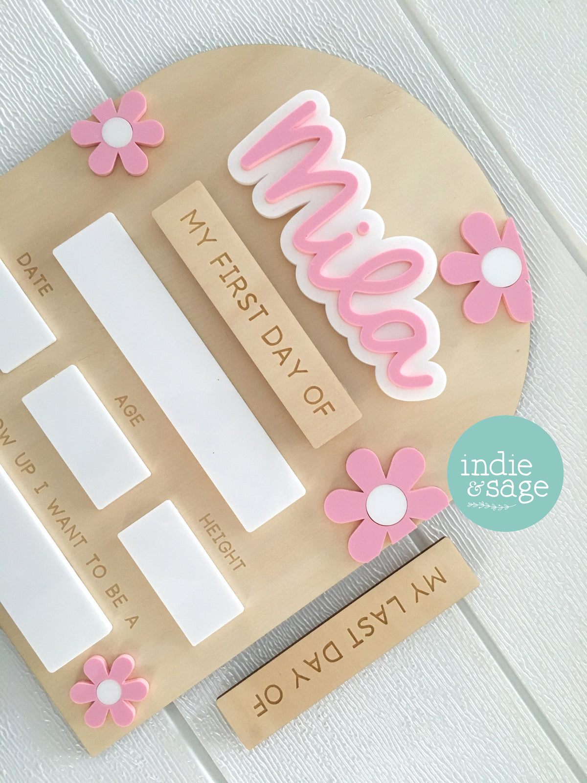 Personalised Back To School Board (Beautiful Floral Pink Design)