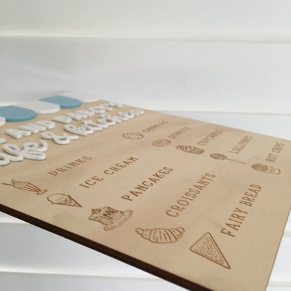 Personalised Kids Cafe Menu with Stand