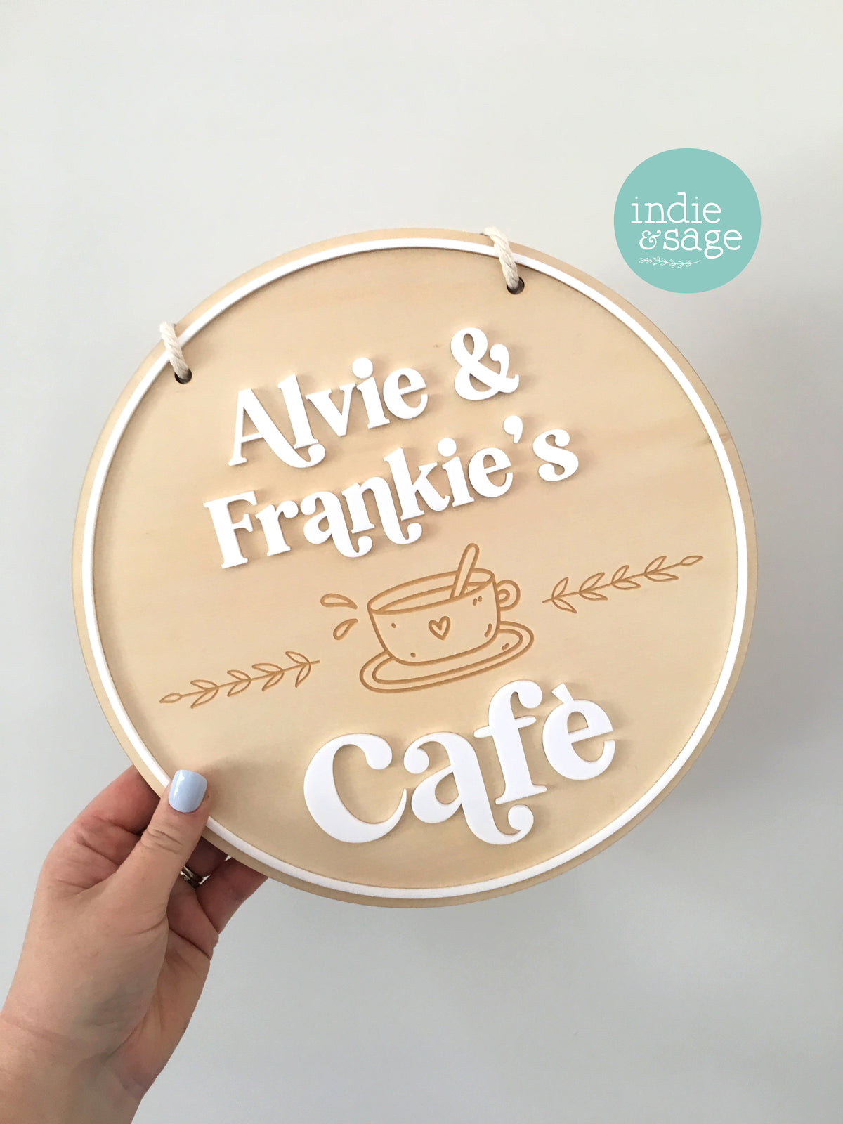 Personalised Kids Cafe Sign - Playroom Decor, Kids Play Kitchen Sign