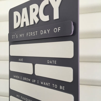 Personalised Acrylic First Day of School Sign