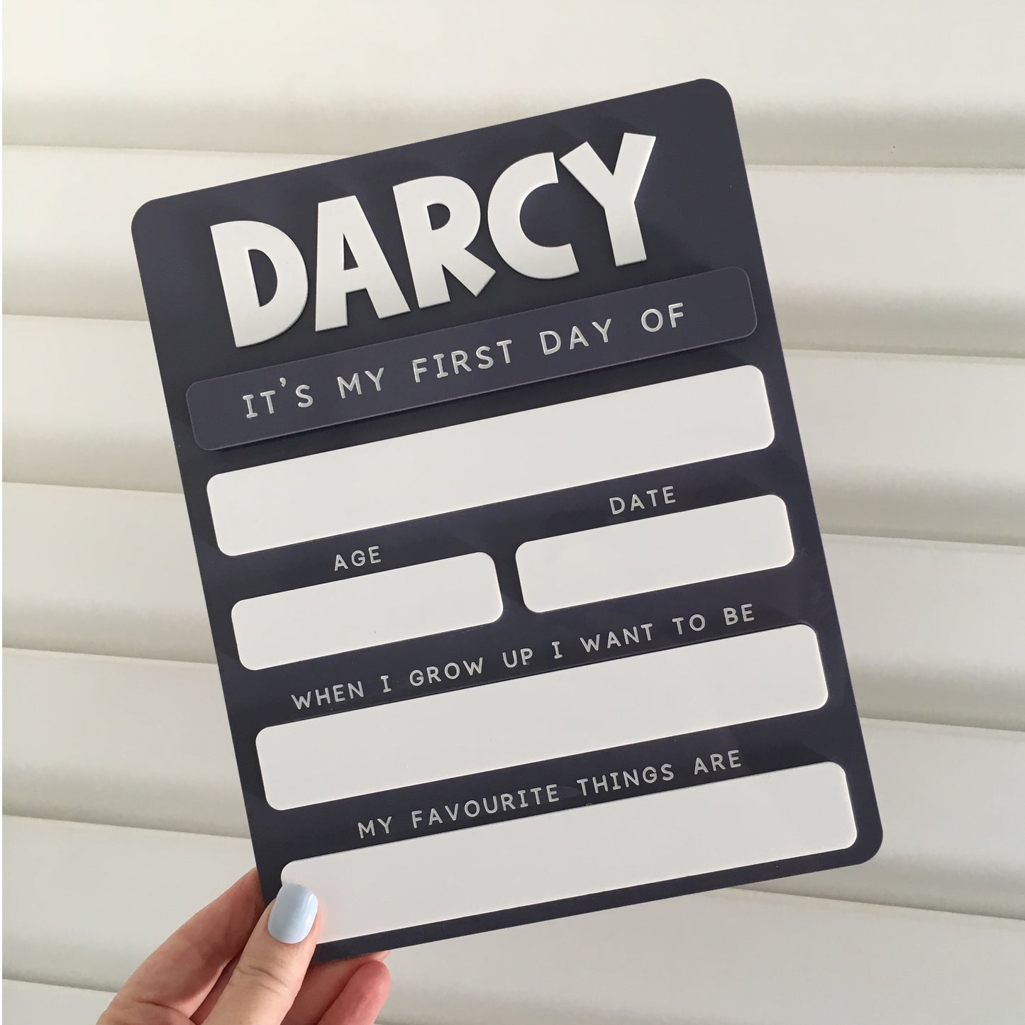 Personalised Acrylic First Day of School Sign