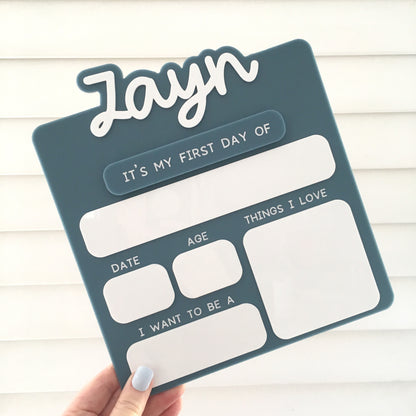 Acrylic Back to School Sign - Choose your colour