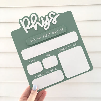 Acrylic Back to School Sign - Choose your colour