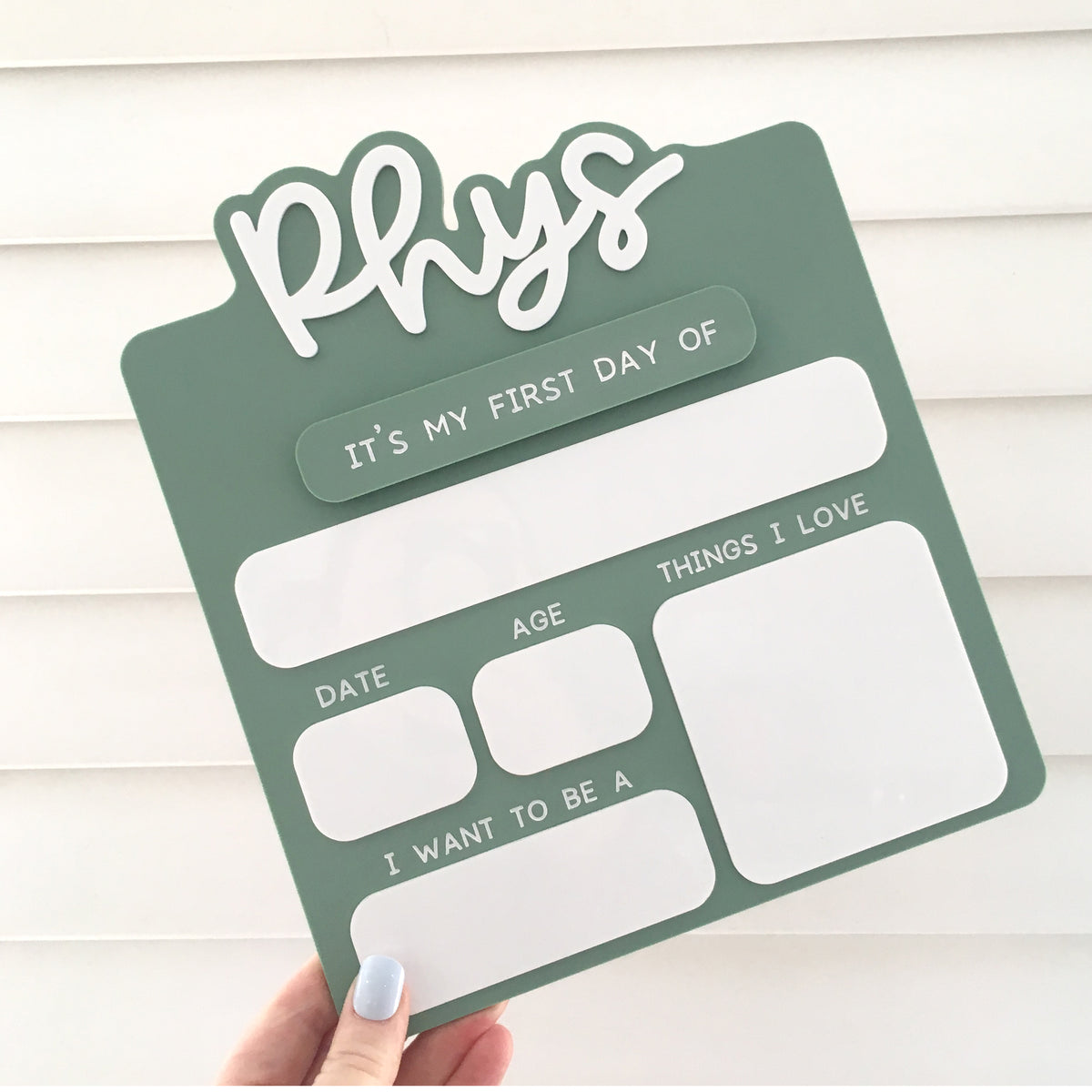 Acrylic Back to School Sign - Choose your colour