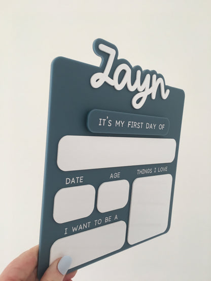Acrylic Back to School Sign - Choose your colour