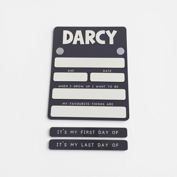 Personalised Acrylic First and Last Day of School Sign |  Choose your colour