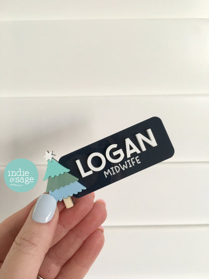 Christmas Name Badge - Christmas Tree Design