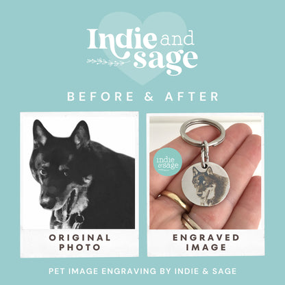 Pet Memorial Photo Keychain, No Longer By My Side But Forever In My Heart Personalised Keyring