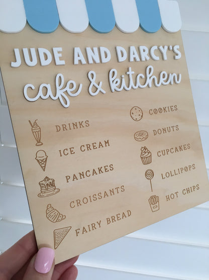 Personalised Kids Cafe Menu with Stand
