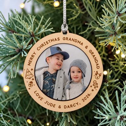 Personalised Christmas Photo Ornament | Custom Family & Pet Keepsake