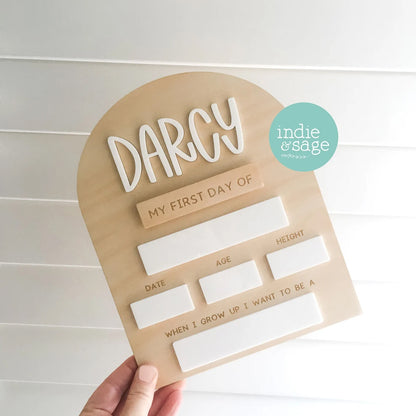 Personalised Back To School Board - Minimalist "Darcy" Design