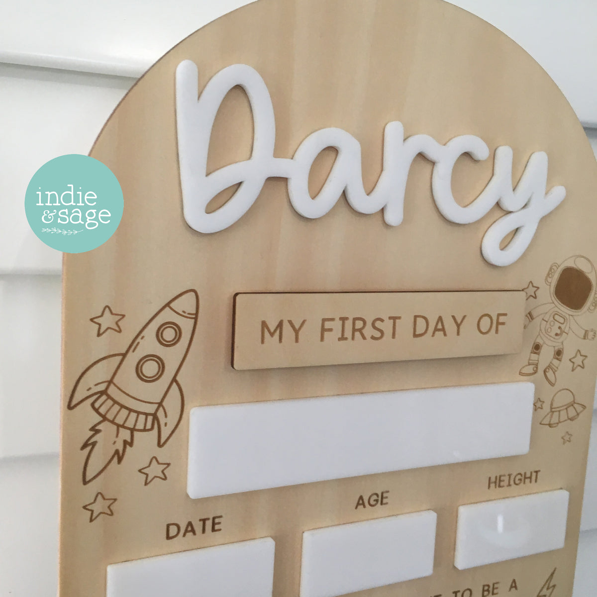 Personalised First/Last Day Back To School Board - Space Design
