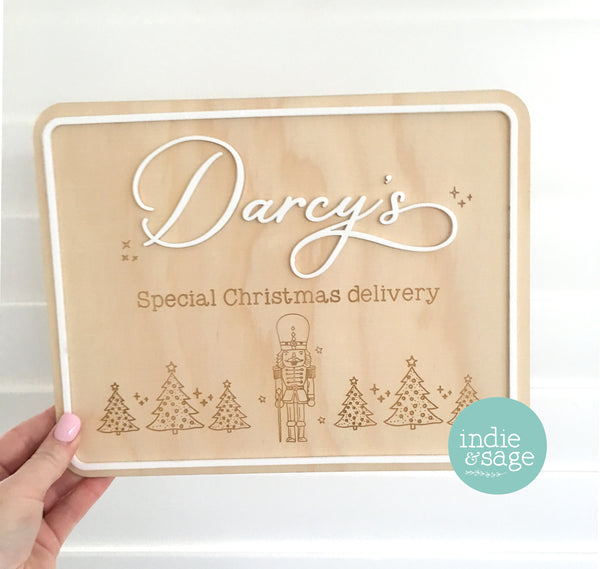 Christmas Eve/December Crate Signs - Special Christmas Delivery (Nutcracker Design)