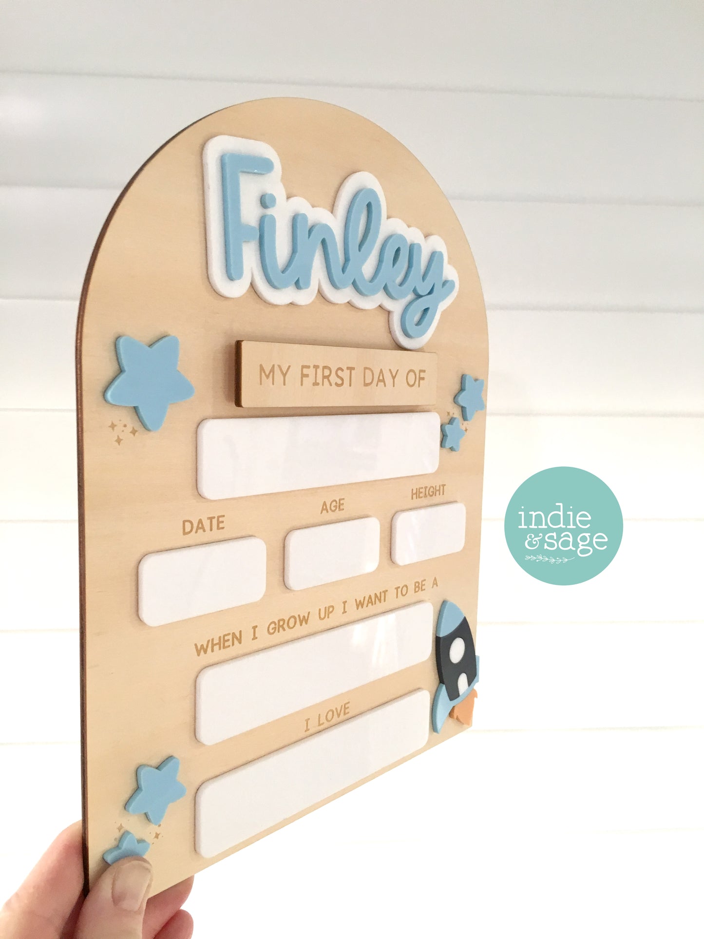 XL Back To School Board - Star and Rocket Design