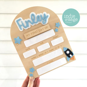 XL Back To School Board - Star and Rocket Design