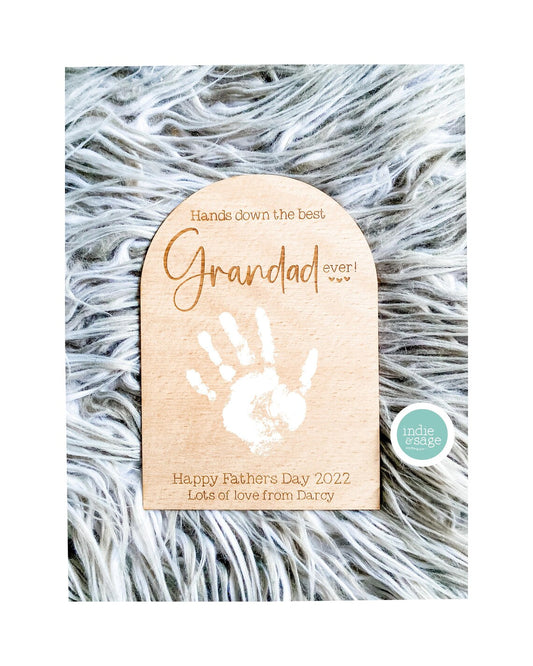 Personalised Handprint Plaque - You're The Best Grandad Ever Hands Down
