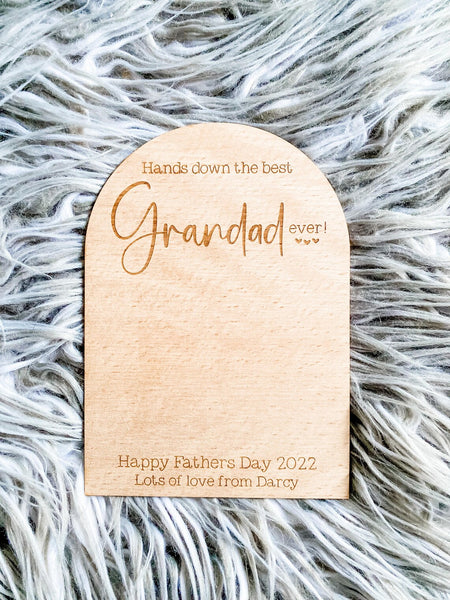 Hands Down The Best Daddy Ever! Change Daddy to any other name and add your message. (Handprint Gift, Fathers Day Gift Idea))