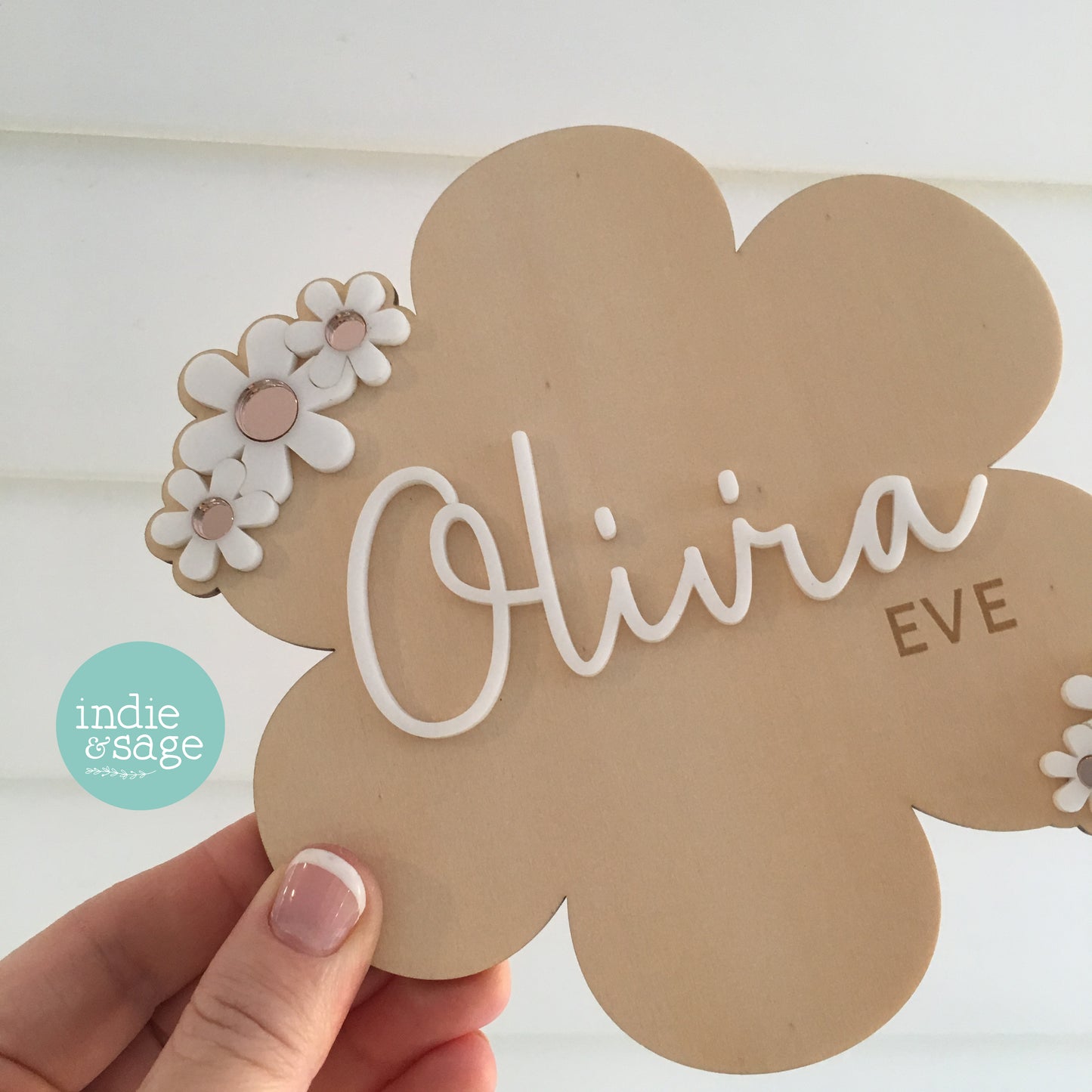 Baby Announcement Plaque, Floral Birth Announcement, Daisy Baby Name Announcement Sign