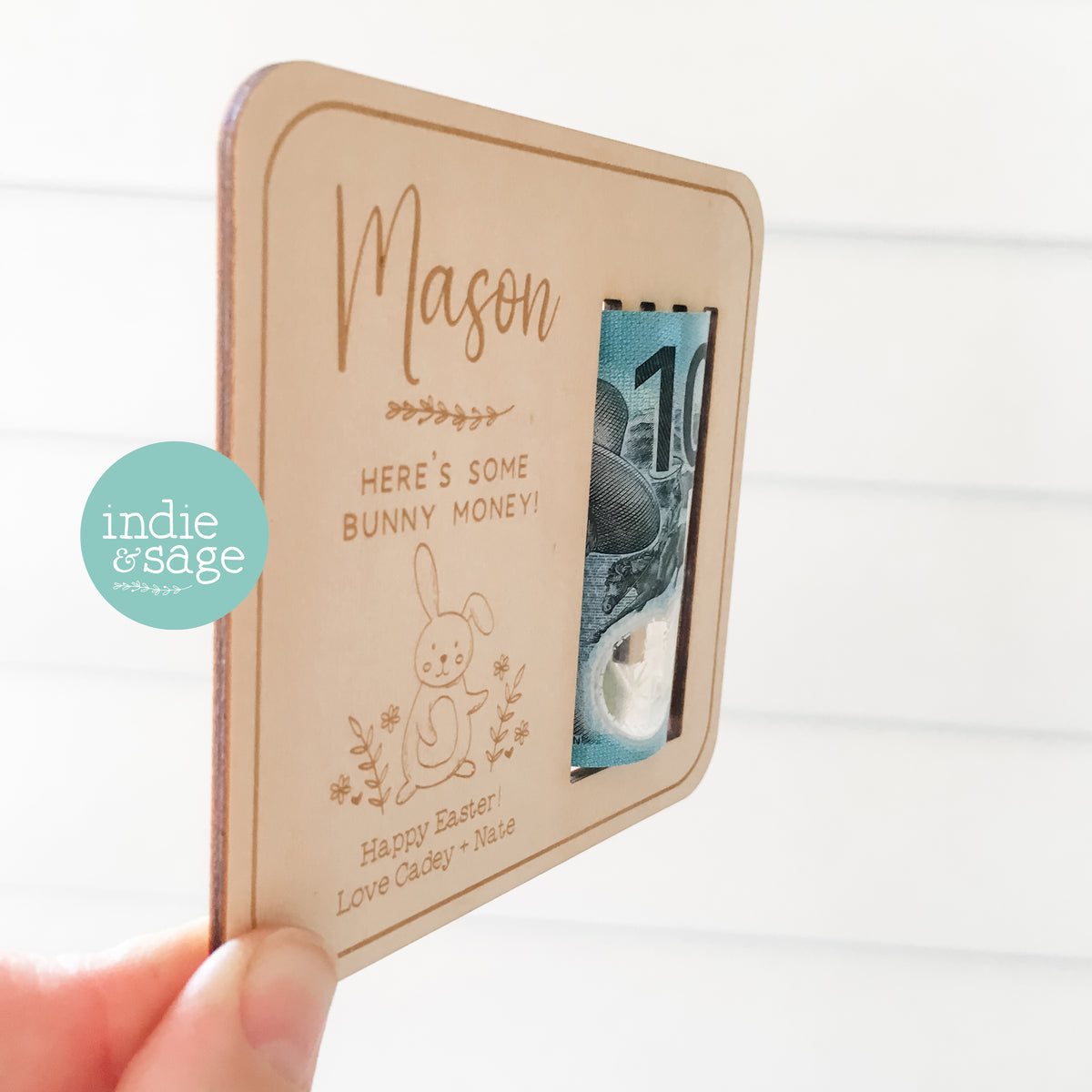 Personalised Easter Money Holder, Bunny Money, Non Chocolate Easter Gift Idea