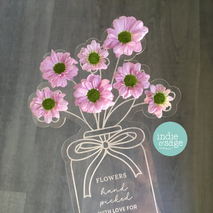 Hand Picked With Love Flower Holder - Personalised Mothers Day Gift