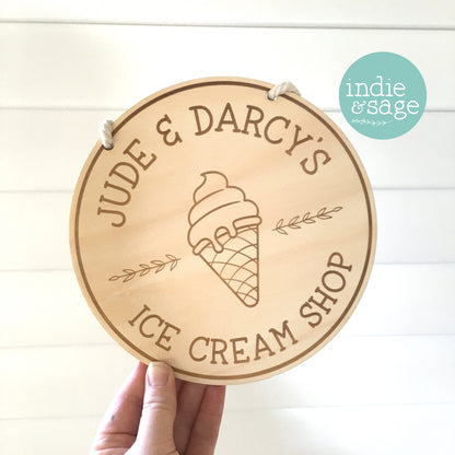 Personalised Ice Cream Shop Sign (Playroom Decor ideas)