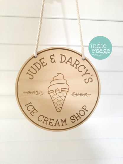 Personalised Ice Cream Shop Sign (Playroom Decor ideas)