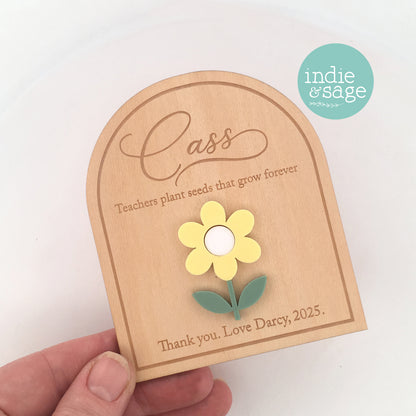 Teacher Gift Ideas - Personalised Magnet, Teachers Plant Seeds That Grow Forever