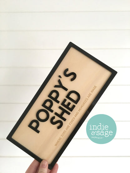 Personalised Shed Sign - Where Toys Are Fixed & Memories Are Made