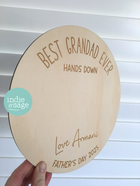 Handprint Plaque, Add Your Message! Personalised Fathers Day Gift from Children, Best Dad Hands Down, First Fathers Day, Grandad Gift Dad