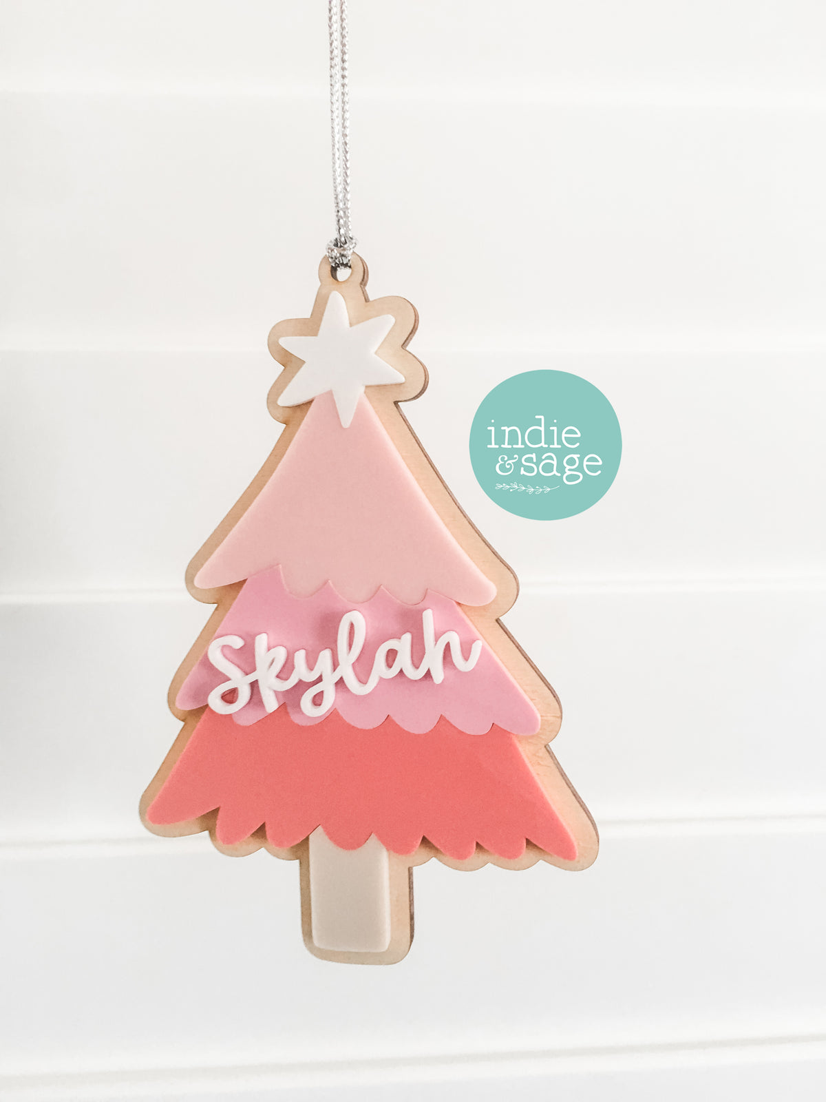 Personalised Christmas Decorations - Pink Girls Name Ornament