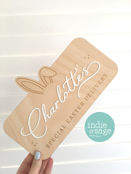 Personalised Easter Crate Sign Plaque - Special Easter Delivery