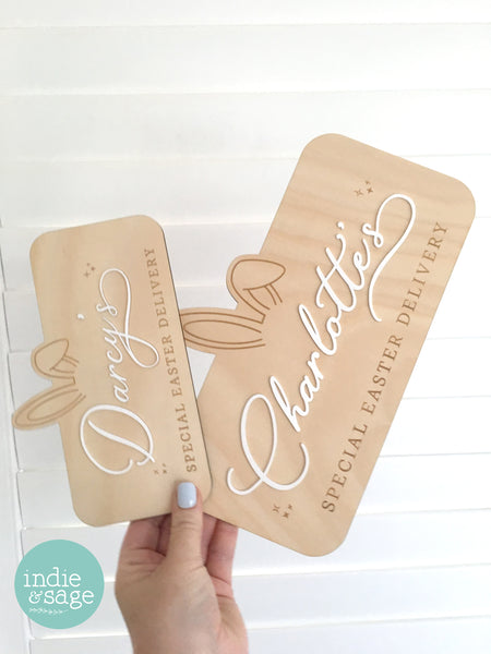 Personalised Easter Crate Sign Plaque - Special Easter Delivery