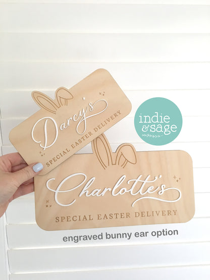 Personalised Easter Crate Sign Plaque - Special Easter Delivery