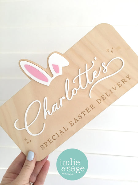 Personalised Easter Crate Sign Plaque - Special Easter Delivery