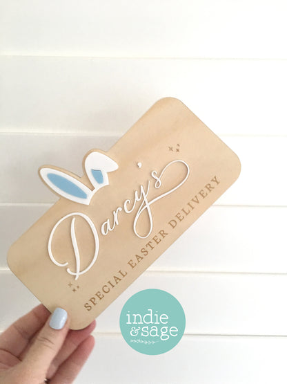 Personalised Easter Crate Sign Plaque - Special Easter Delivery