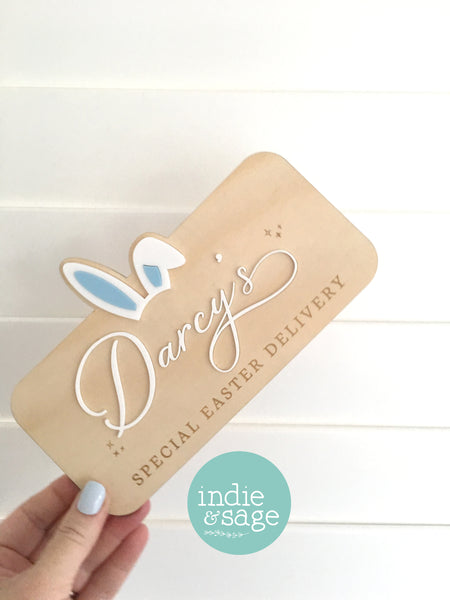 Personalised Easter Crate Sign Plaque - Special Easter Delivery