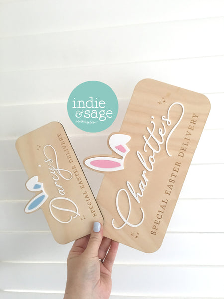 Personalised Easter Crate Sign Plaque - Special Easter Delivery