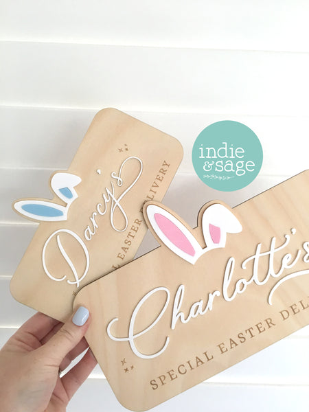 Personalised Easter Crate Sign Plaque - Special Easter Delivery