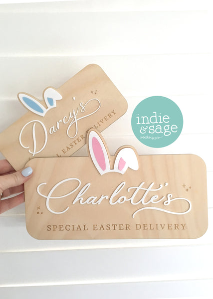 Personalised Easter Crate Sign Plaque - Special Easter Delivery