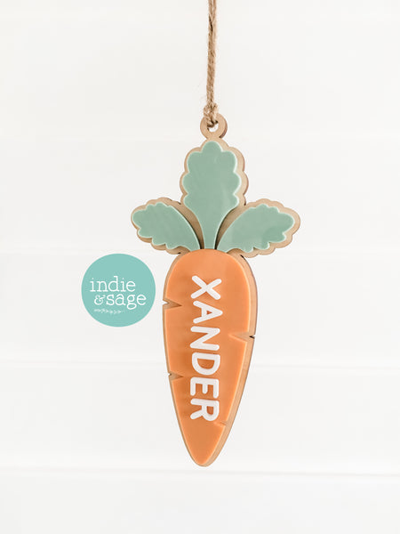 Personalised Carrot Easter Basket Tag – Custom Easter Basket Name Tag
